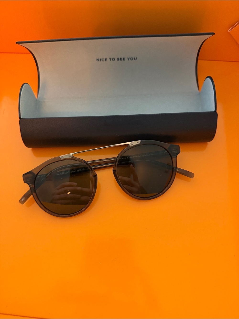 Warby Parker COOPER Green Round Sunglasses with Dark Green Lenses